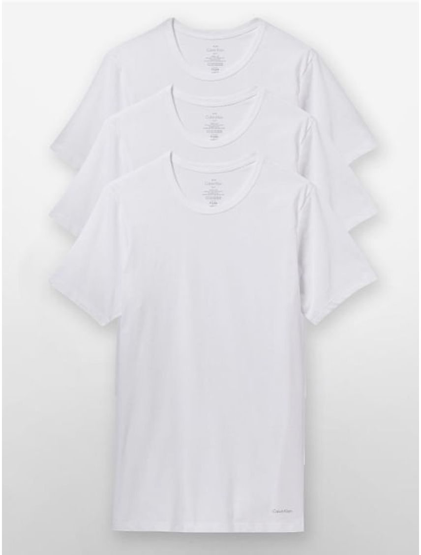 3 Pack De Camisetas Slim Blancas Para Hombre