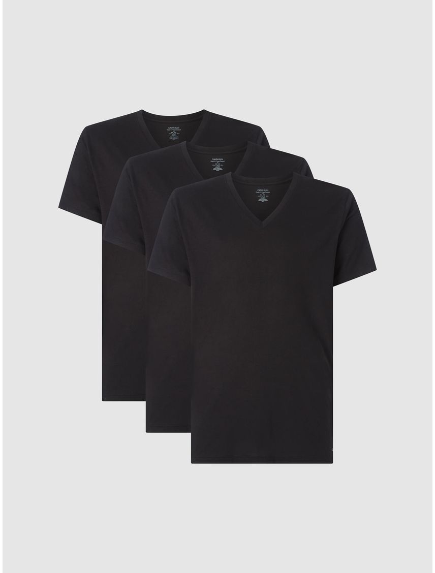 Paquete De 3 Camisetas Negras Cuello V Para Hombre