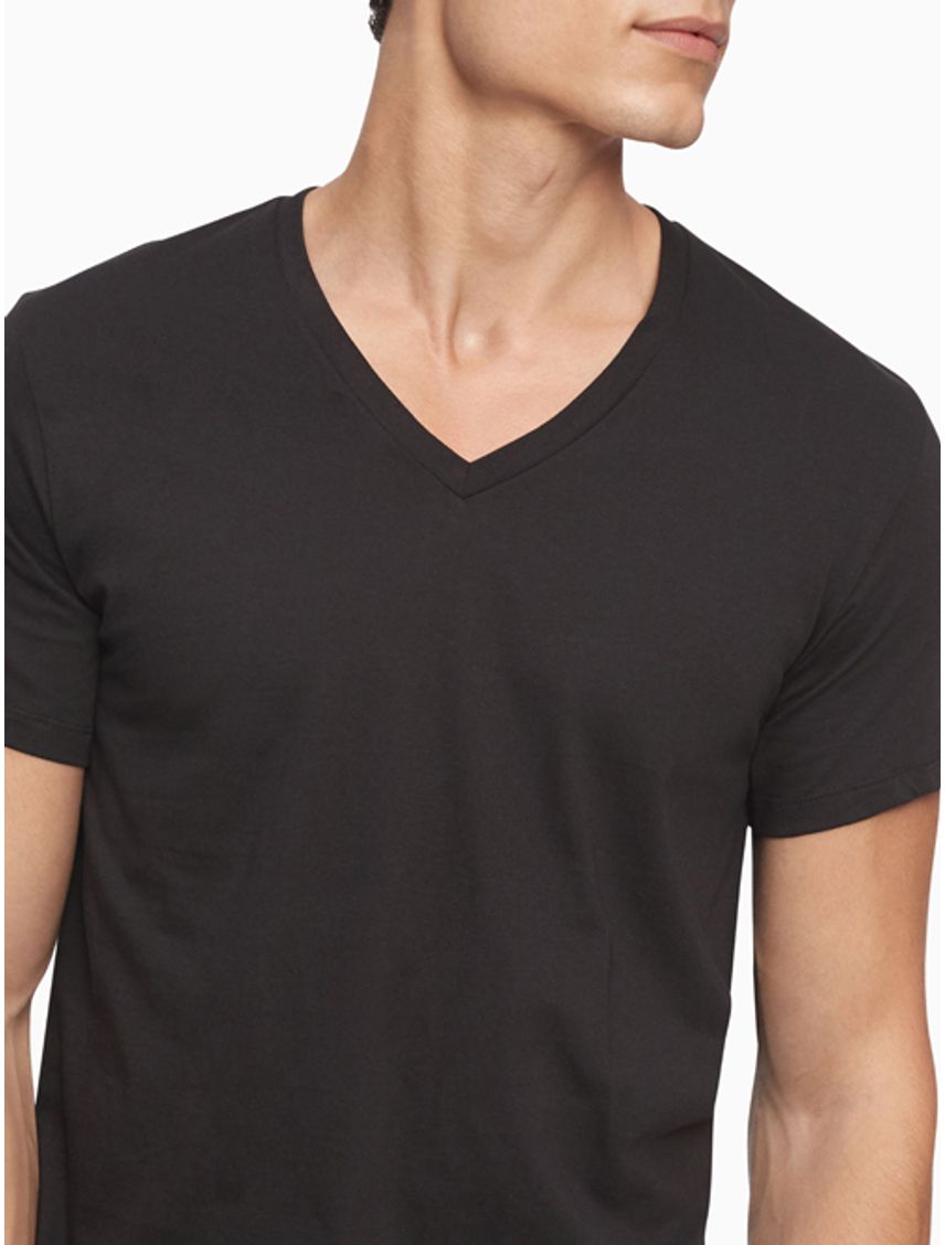 Pack De 3 Camisetas Negras De cuello en V Para Hombre