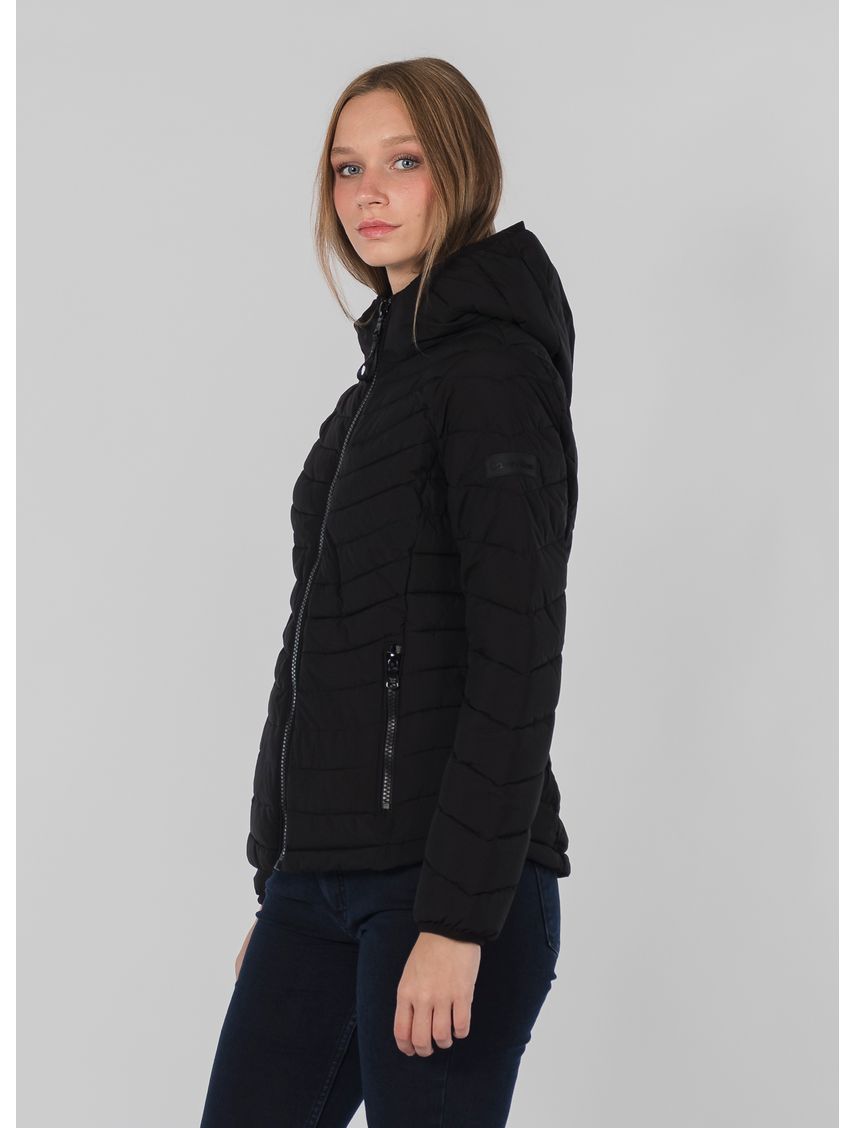 Chaqueta negra acolchada stretch