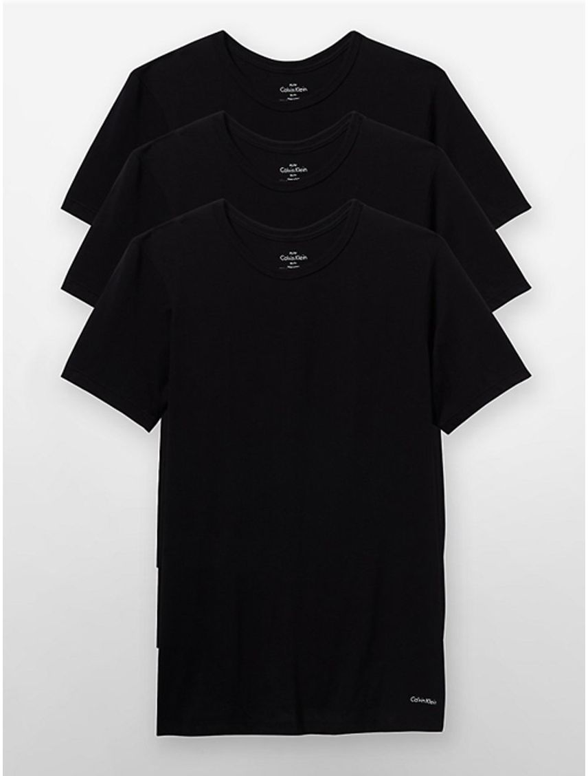 3 Pack De Camisetas Slim Negras Para Hombre