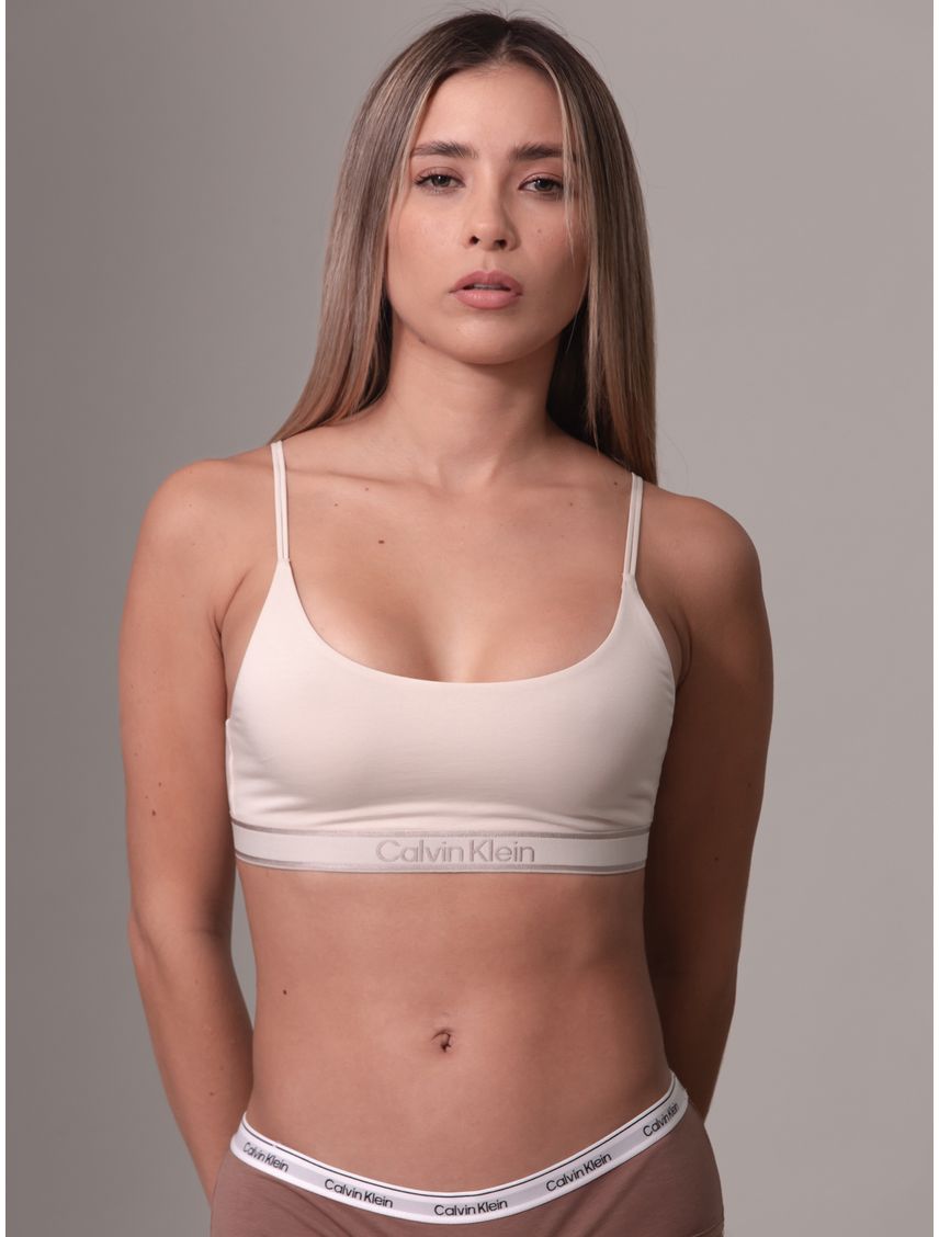 Top Beige - Tonal Logo Para Mujer