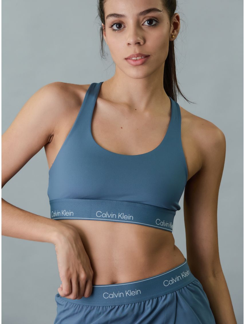 Top Deportivo Azul De Medio Impacto Para Mujer