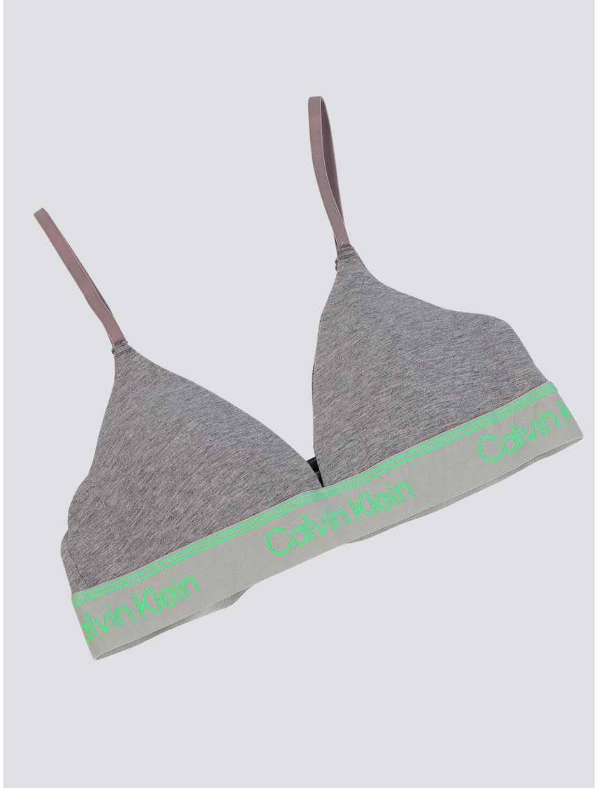 Bralette Gris Triangular Con Logo Para Mujer