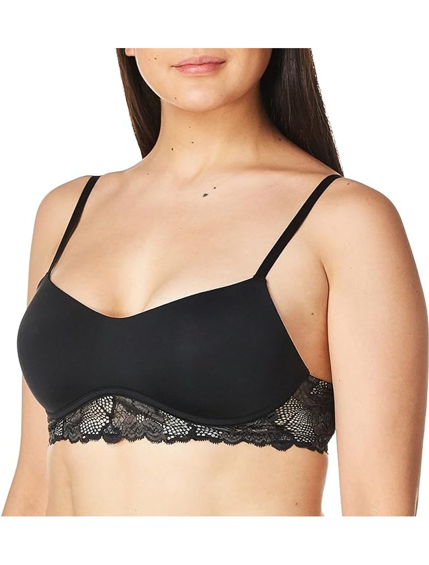 Bralette Negro Microfibra Forrada Sin Varillas Mujer