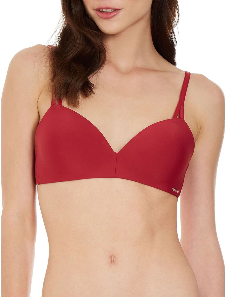 Brassier Rojo Microfibra Lift Demi Sin Varillas Mujer Calvin Klein