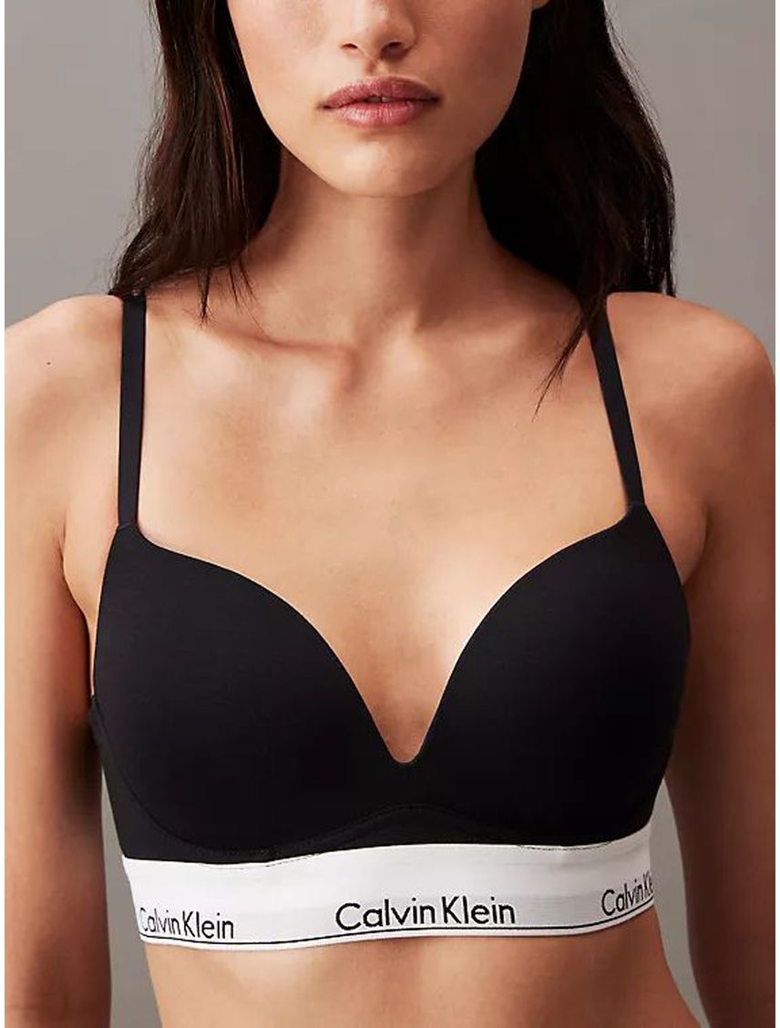 Brassier Negro Escotado Push Up - Modern Cotton