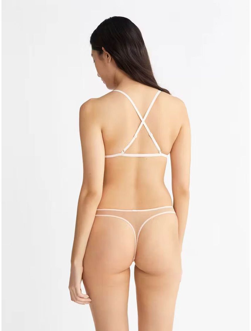 Bralette De Encaje Rosa Con Cierre Frontal Para Mujer