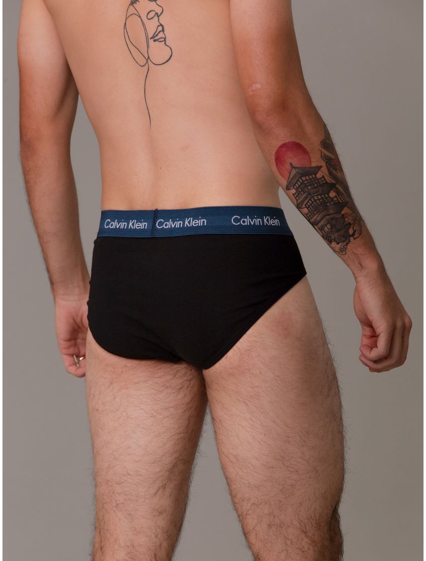 3 Pack de Hip Brief Negro slips - Cotton Stretch