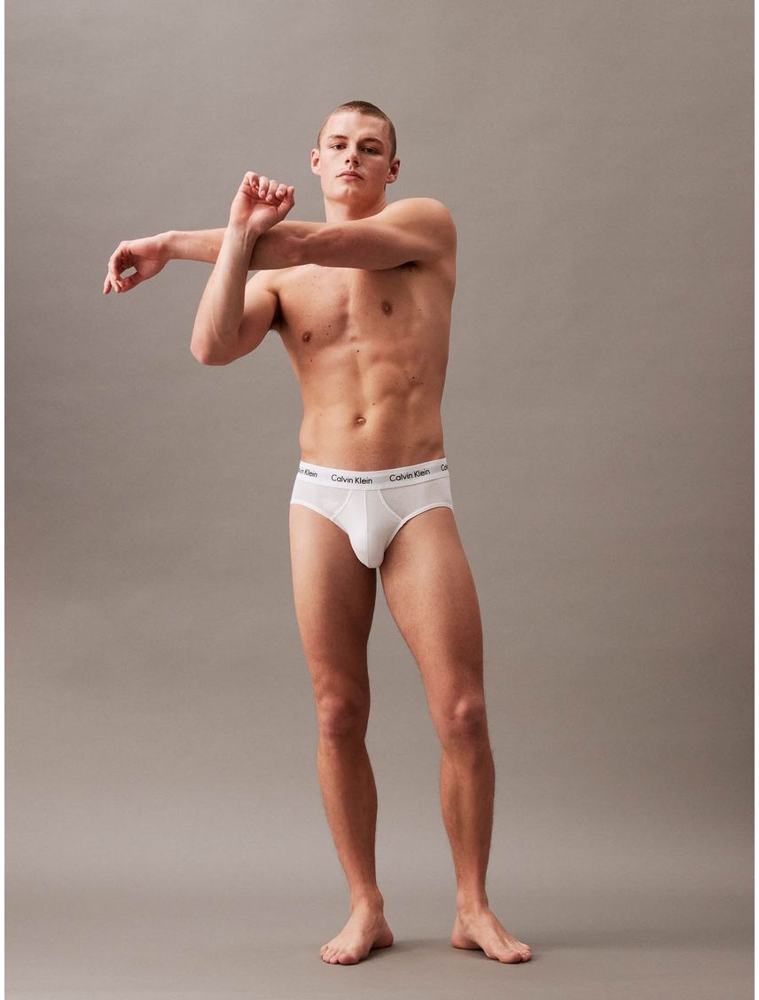 3 Pack de Calzoncillo Blanco Algodón Hip Brief