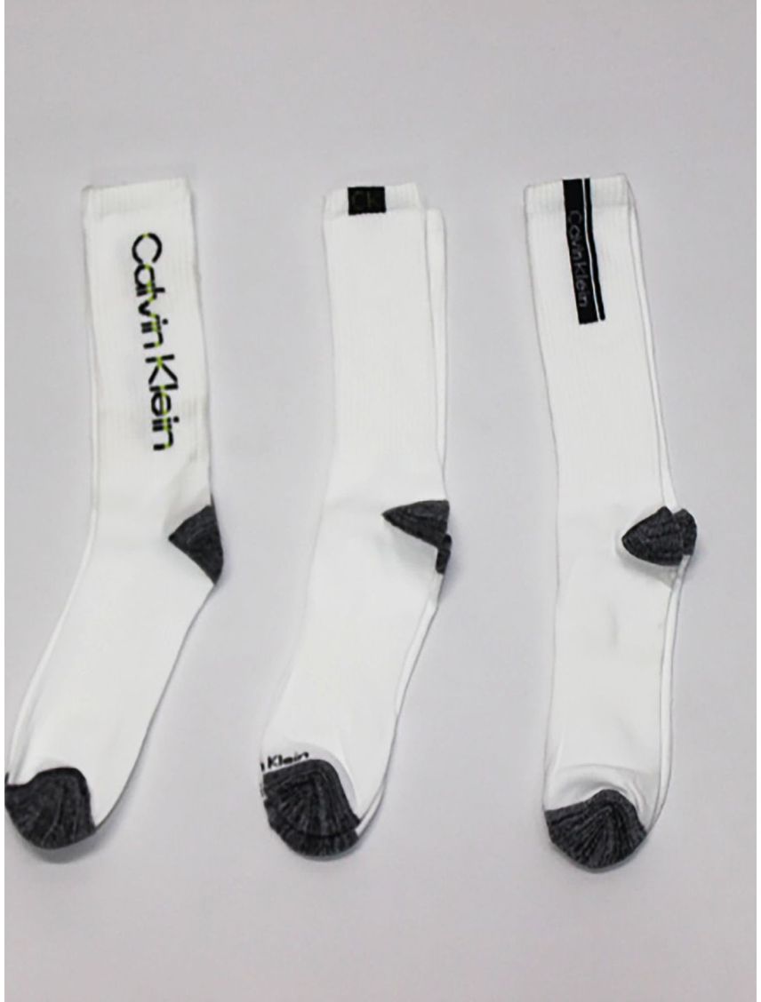 Paquete De 3 Medias Microfibra Con Logo Hombre Blanco Calvin Klein
