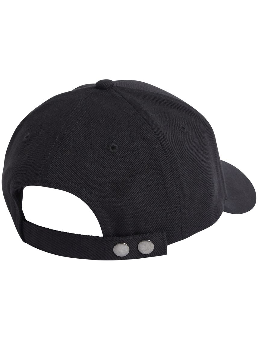 Gorra negra de algodón con barra metálica