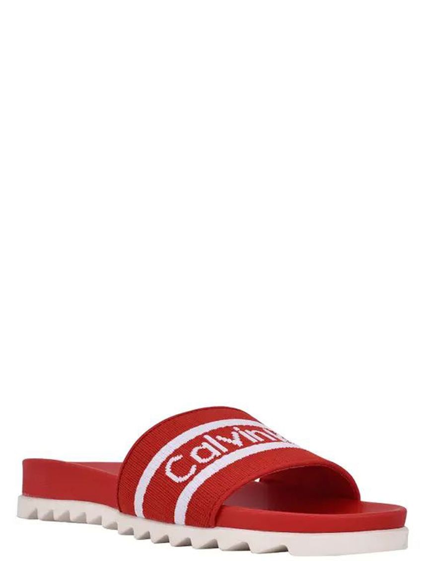 Sandalias Con Logo Mujer Rojo Calvin Klein