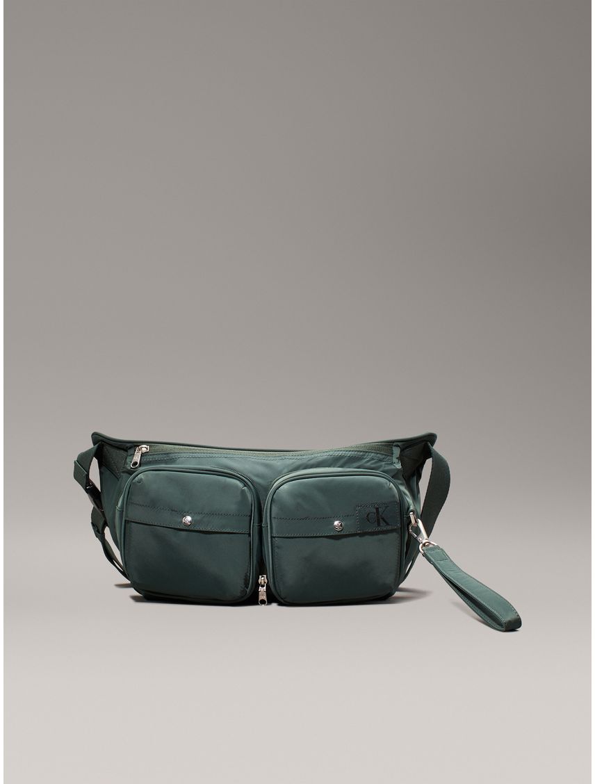 Bolso verde cruzado 2 en 1 plegable