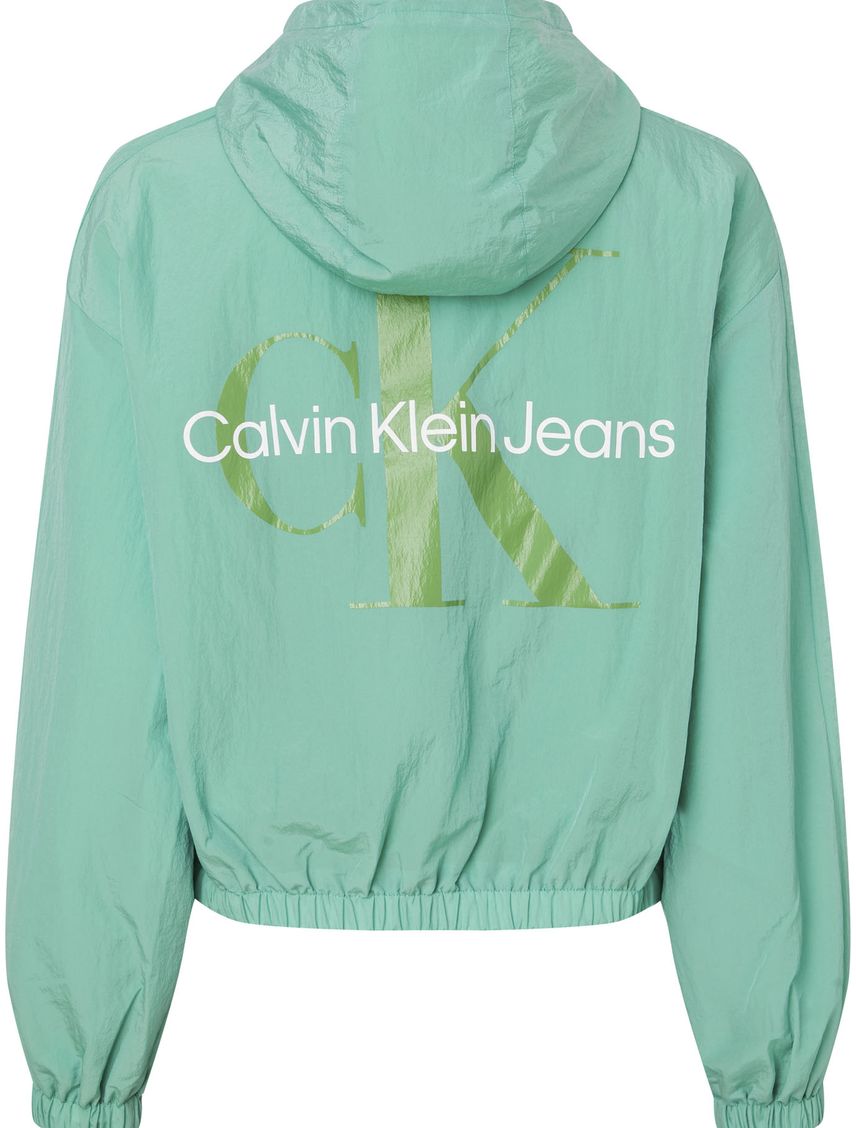 Chaqueta Verde Con Gorro Y Cierre Para Mujer