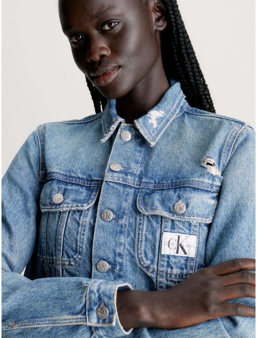 Chaqueta azul denim cropped