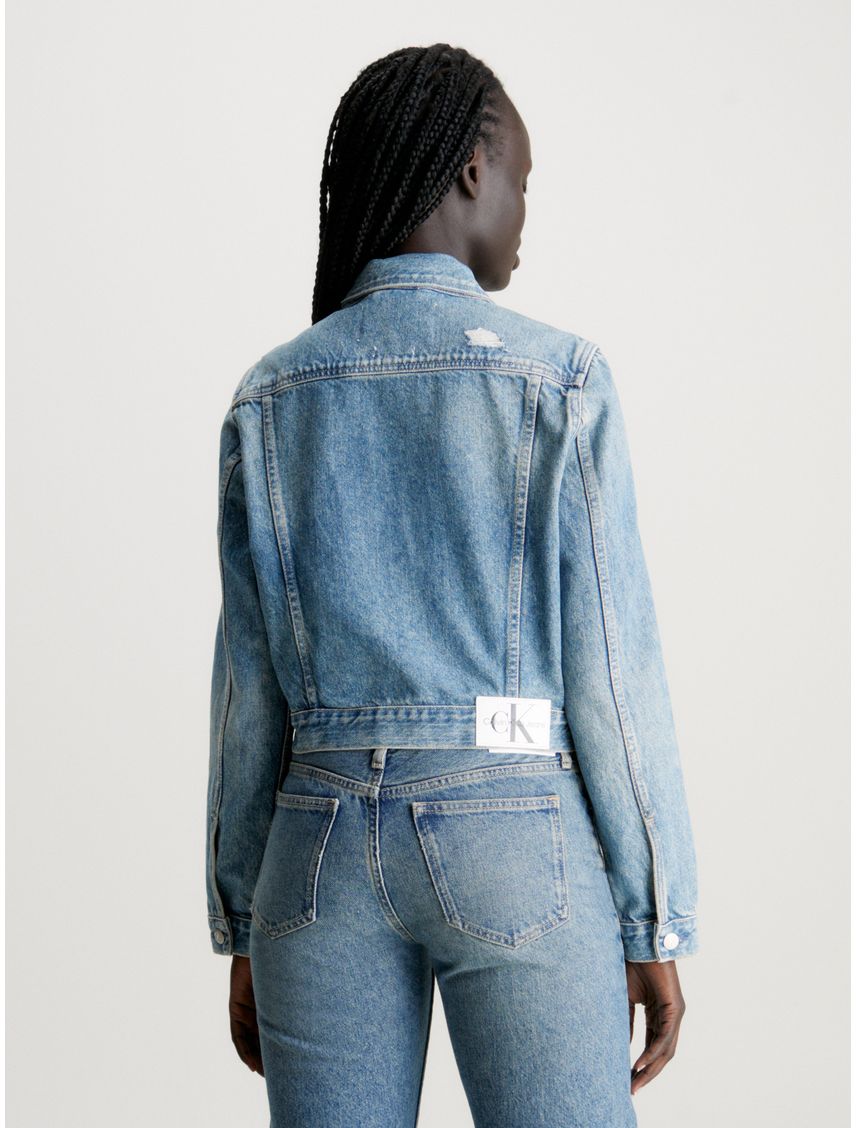 Chaqueta azul denim cropped