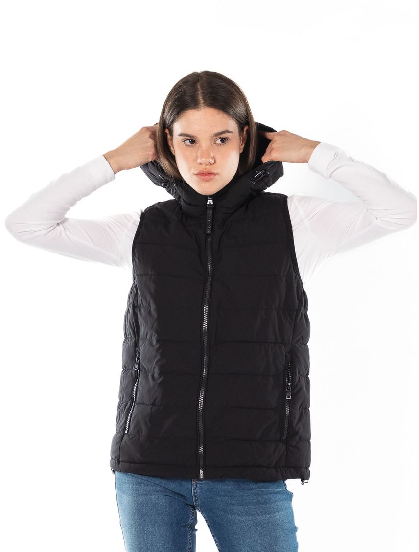 Chaleco Negro Sin Mangas Acolchado