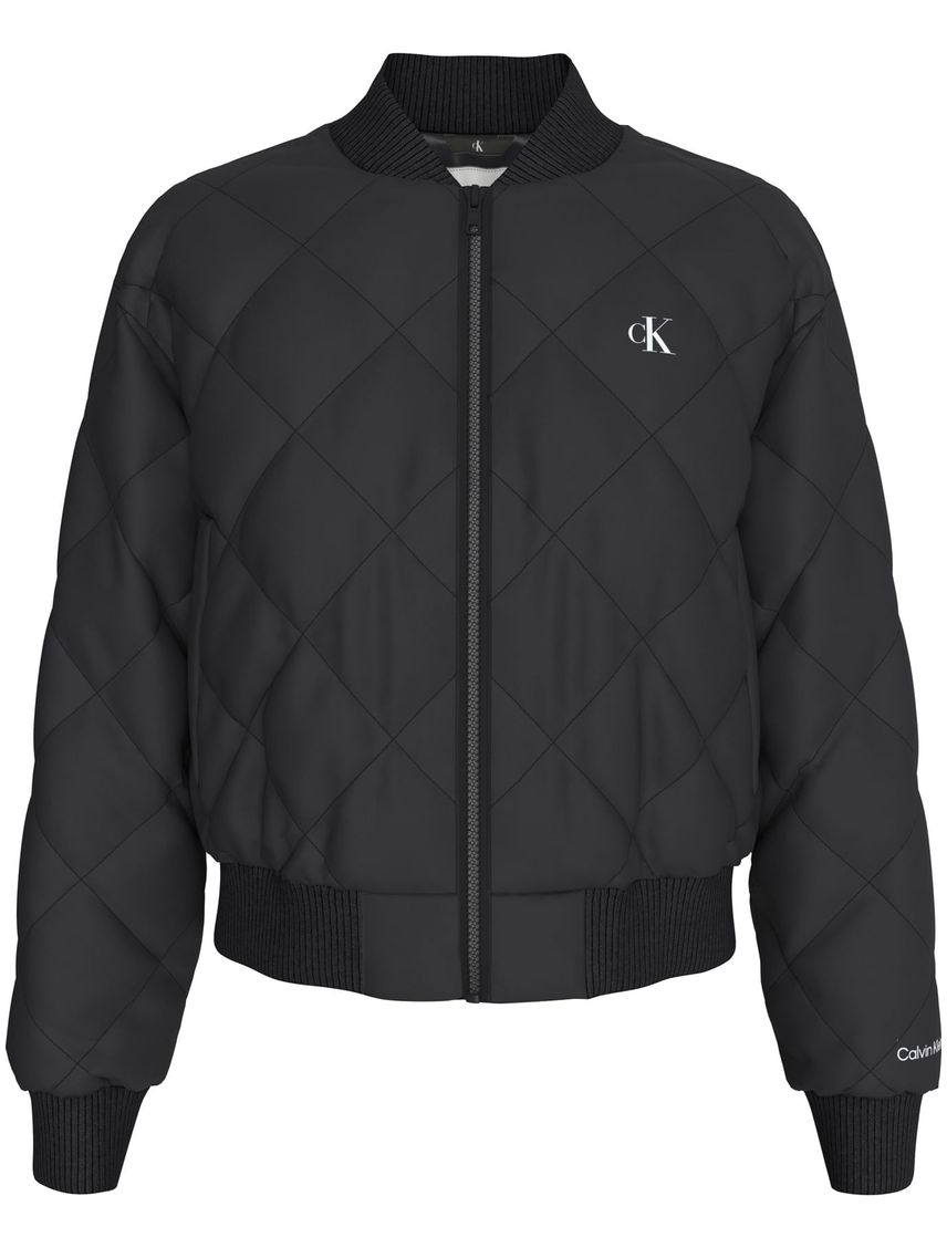 Chaqueta Negra Bomber Acolchada Holgada