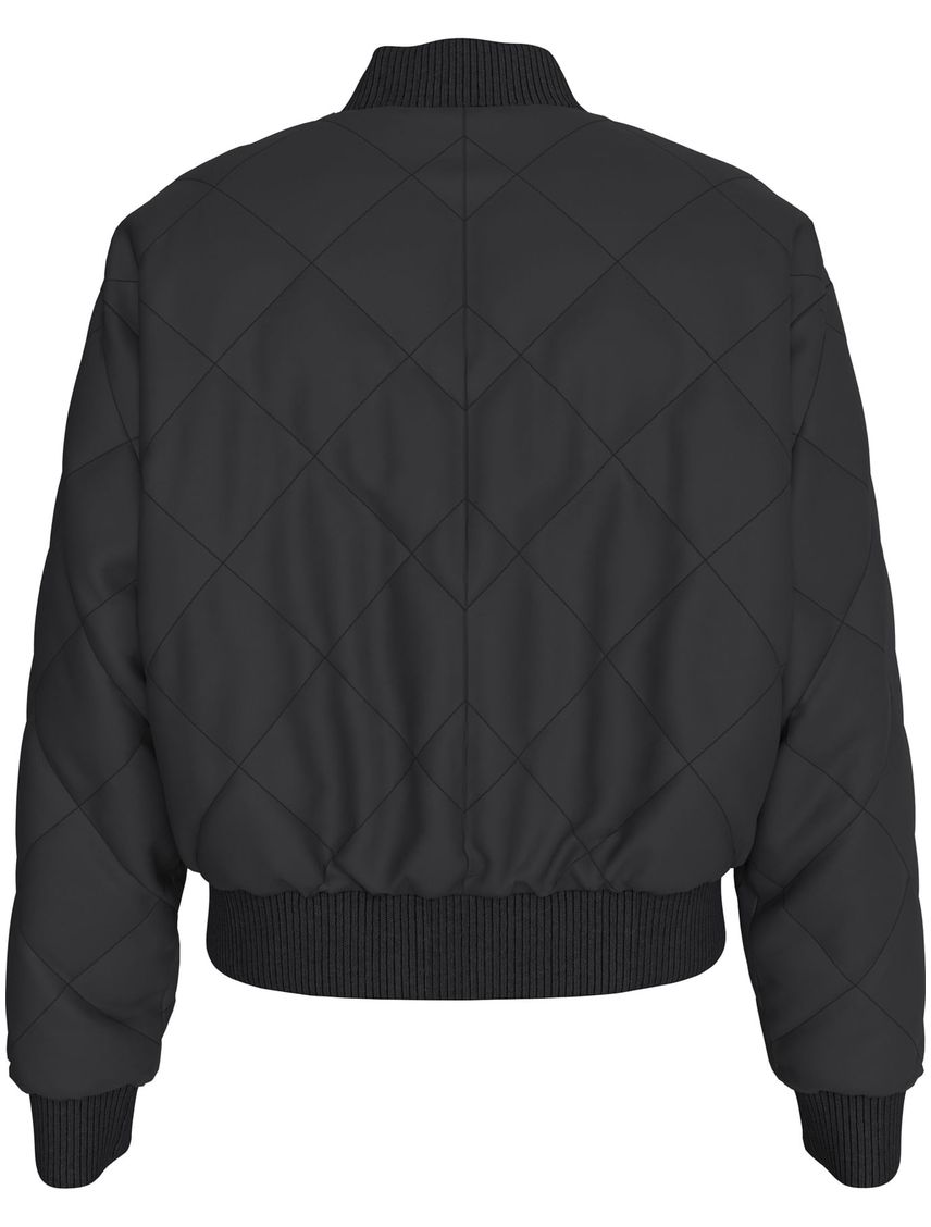 Chaqueta Negra Bomber Acolchada Holgada