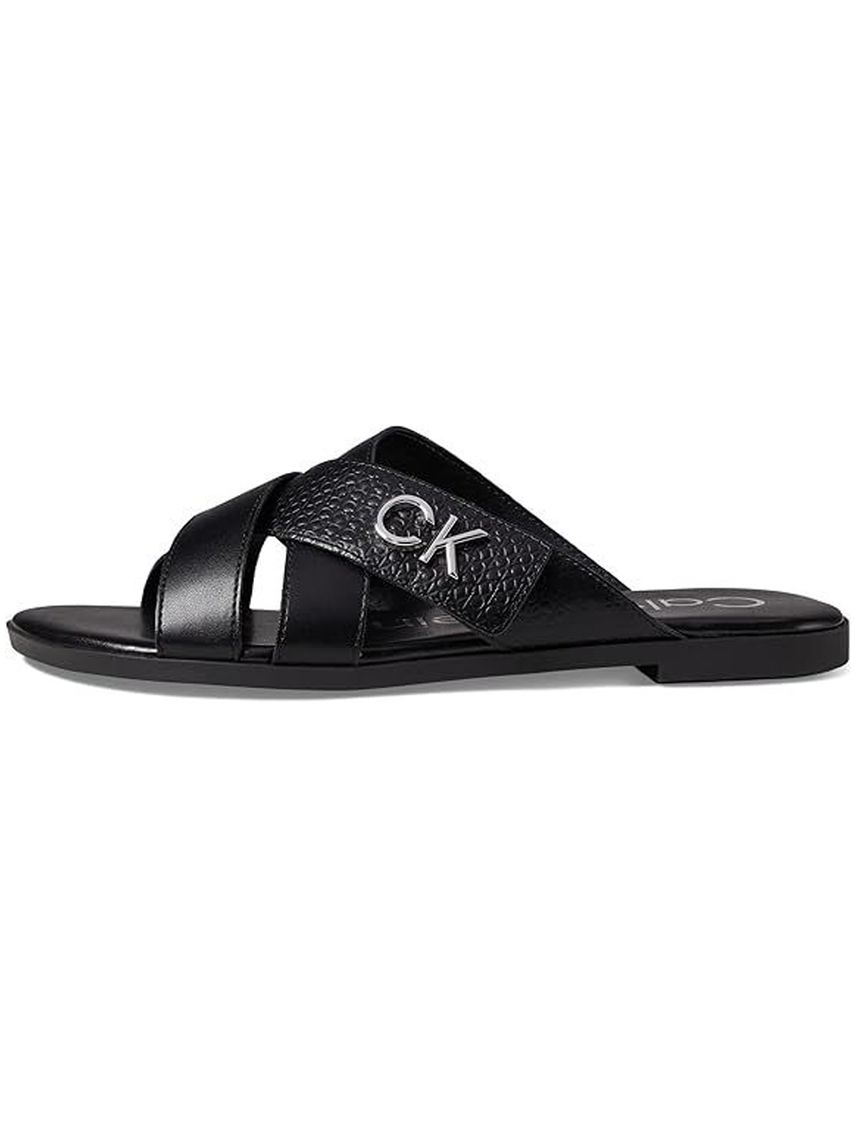 Sandalias multicolor con monograma metálico