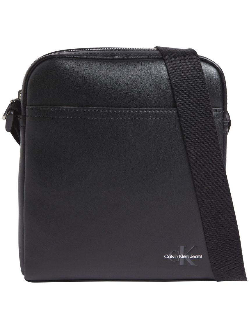 Bolso negro reporter con monograma