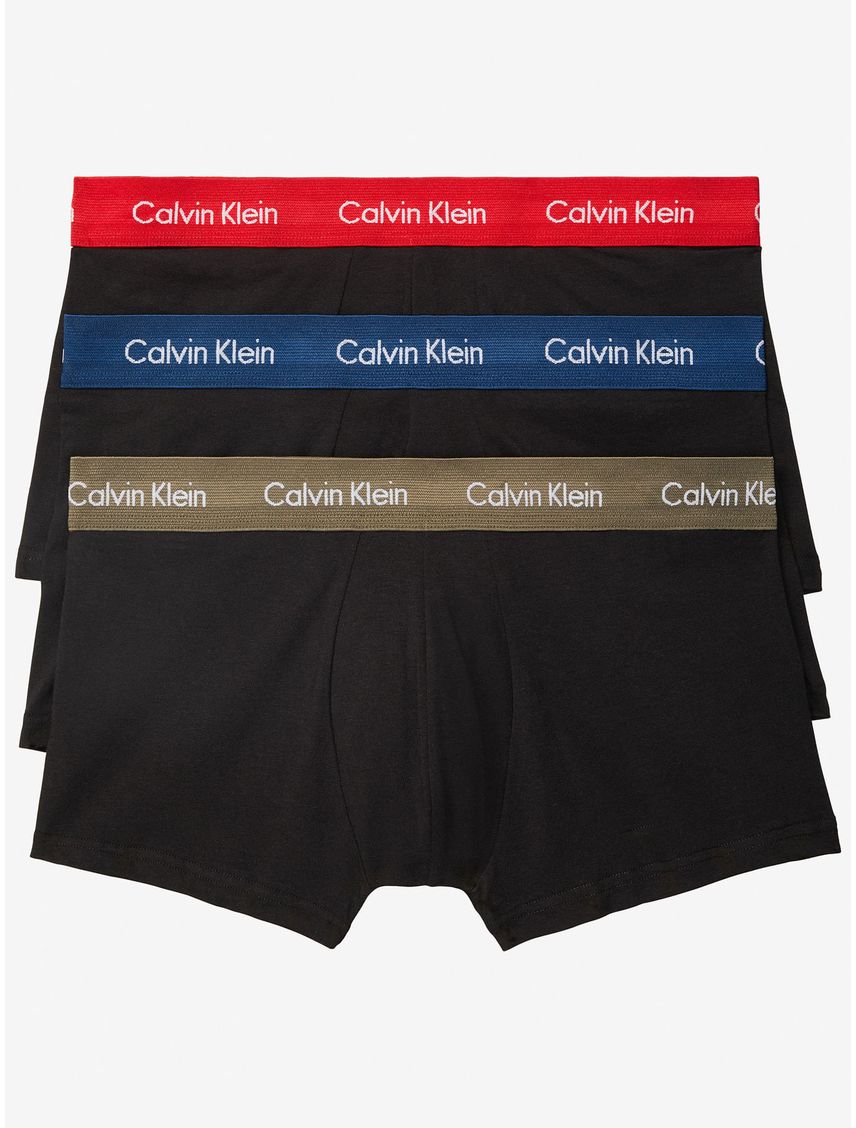Boxer Algodón Low Rise Trunk 3 Piezas Hombre Negro