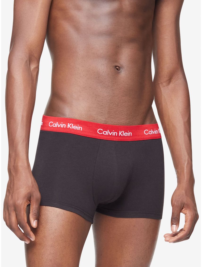 Boxer Algodón Low Rise Trunk 3 Piezas Hombre Negro