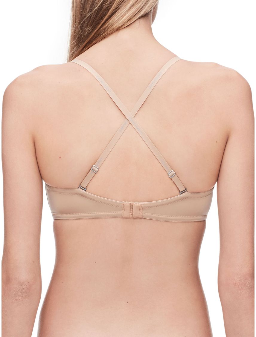 Brassier Beige Microfibra Strapless Push Up Para Mujer