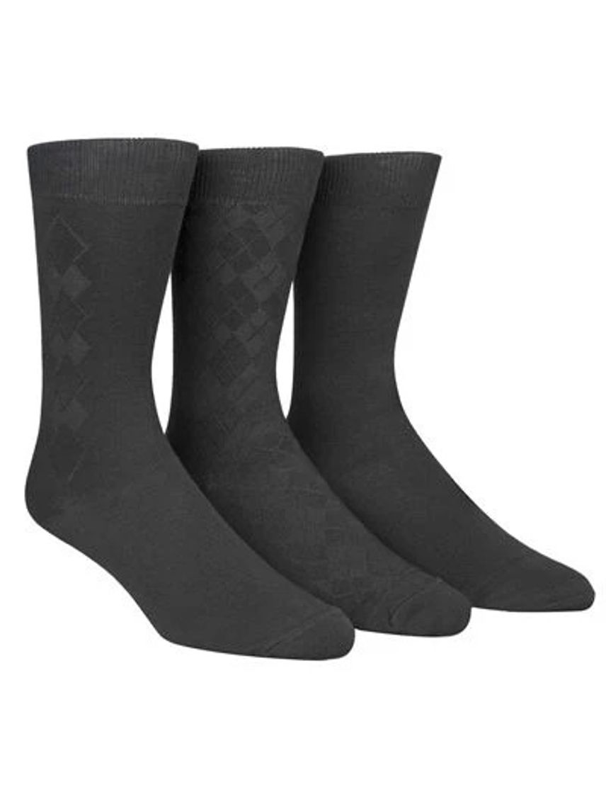 Pack negro de 3 medias con textura bambú