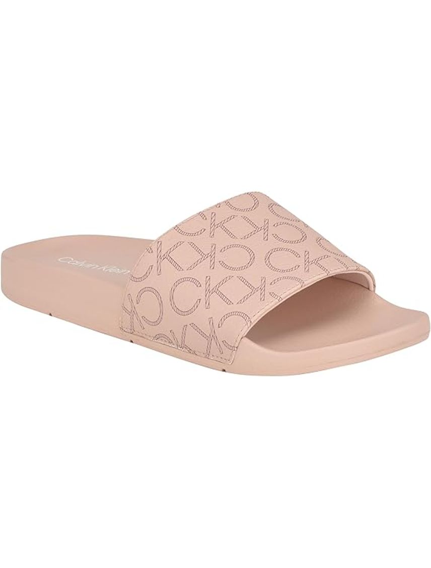 Sandalias rosado con estampado de monograma