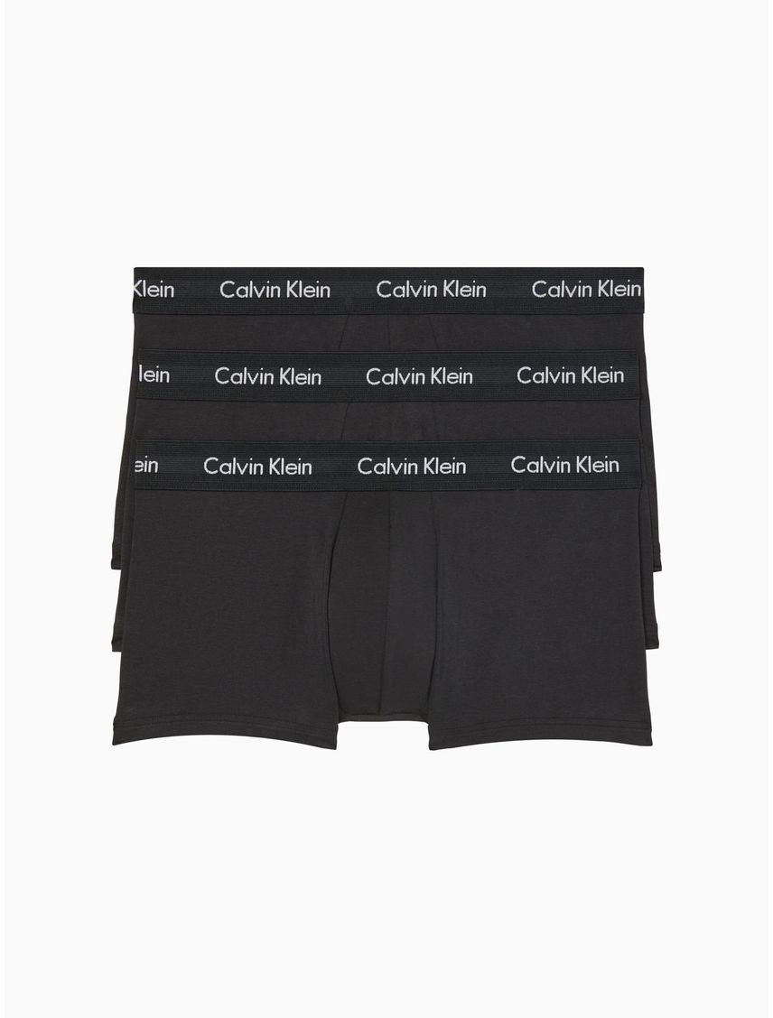 3 Pack De Boxer Negros Low Rise Trunk En Algodón