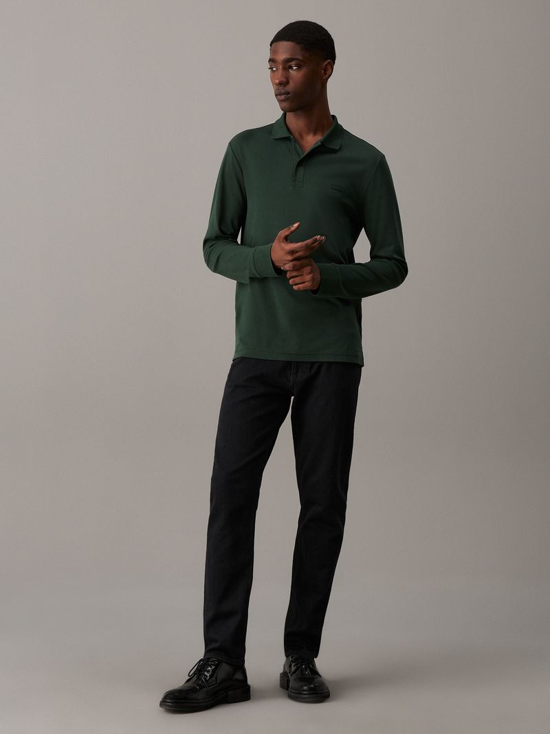 polo-verde-slim-manga-larga