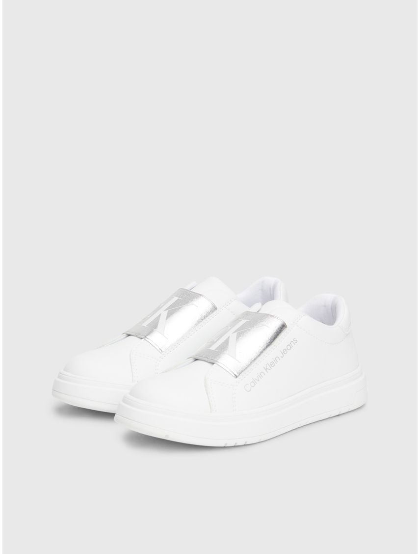 Tenis Para Niña Blanco Sin Cordones