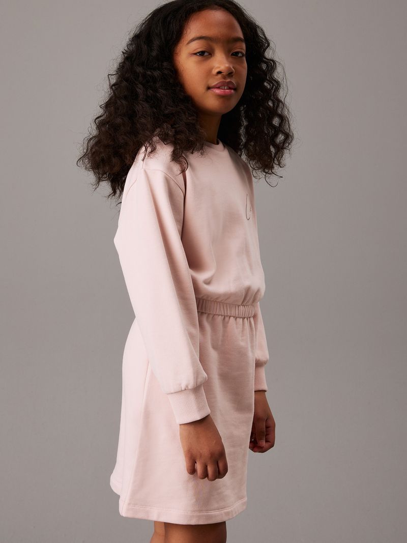 vestido-rosado-estilo-saco-logo-para-nina