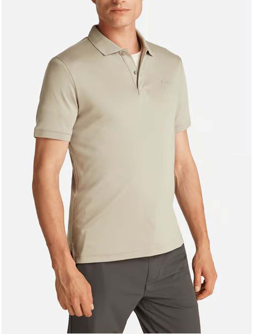 Polo beige slim de algodón