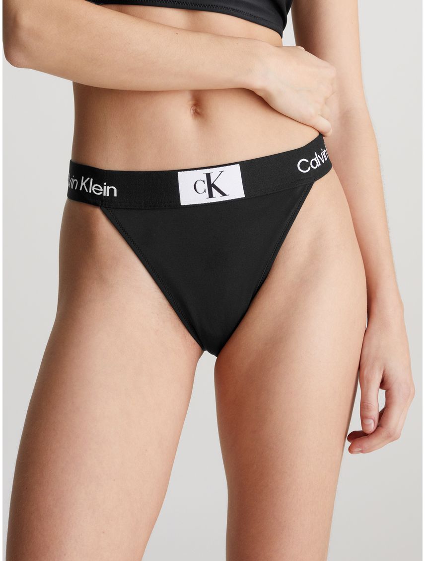 Parte negro de abajo de bikini de talle alto - CK96