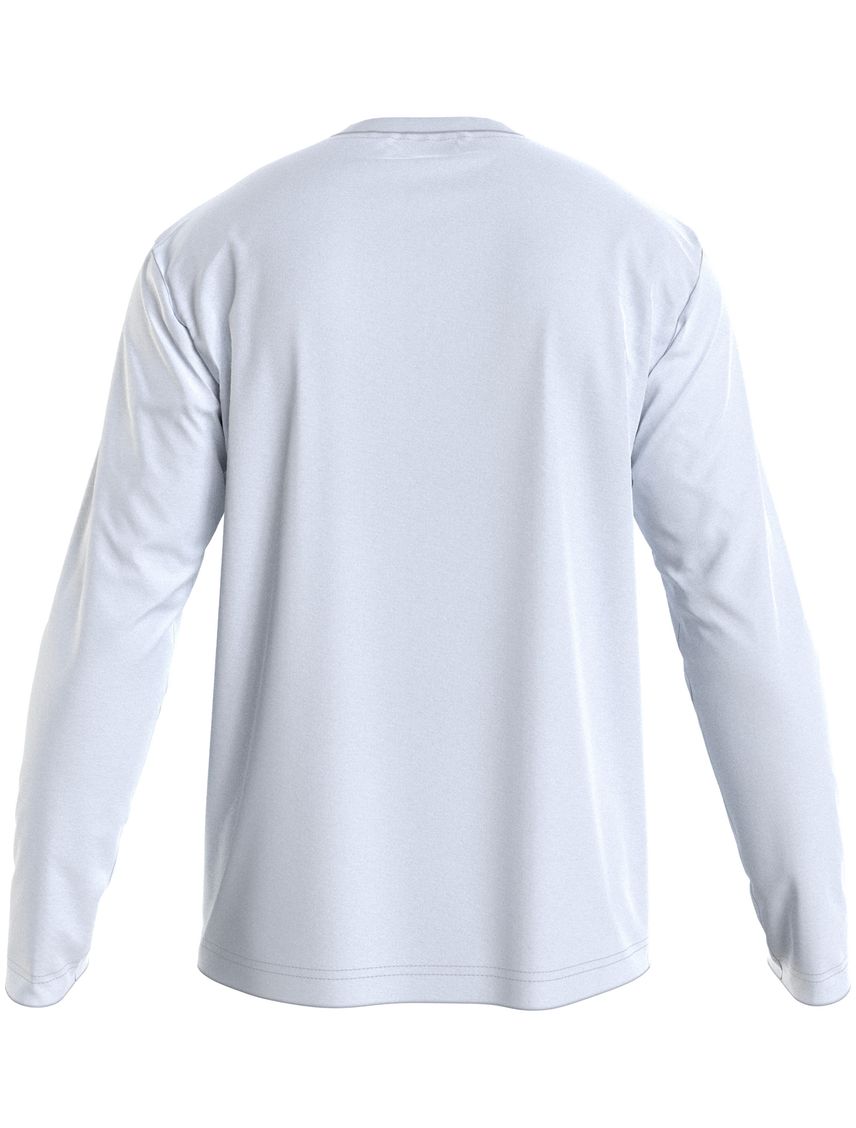 Camiseta Blanca Manga Larga Con Logo Cortado Para Hombre