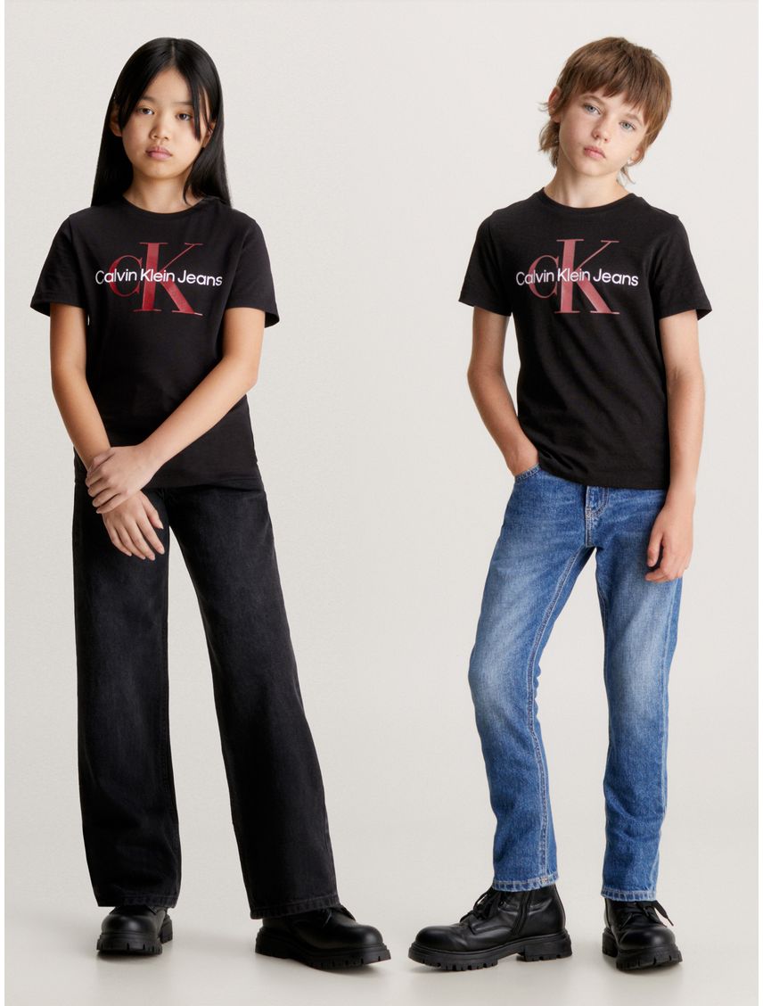Camiseta Para Niño Negra Unisex Con Logo