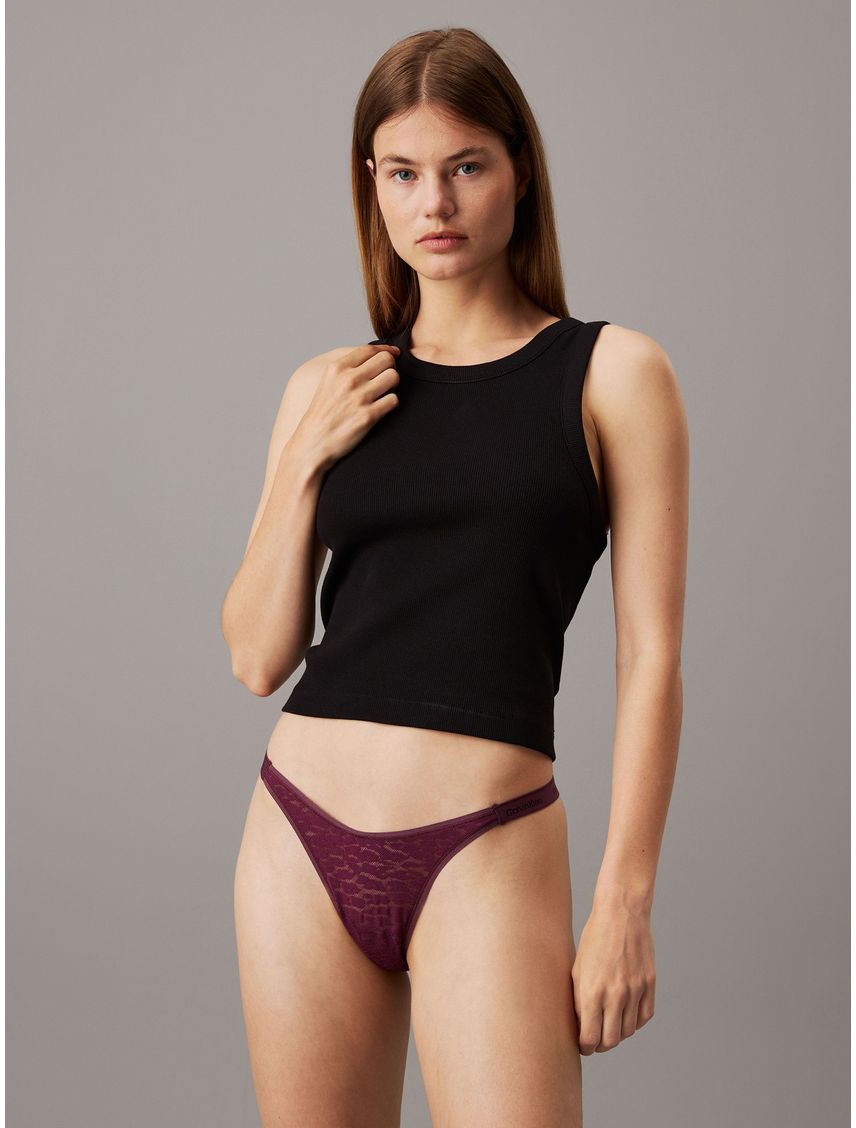 Tanga vino tinto de encaje - modern logo with lace