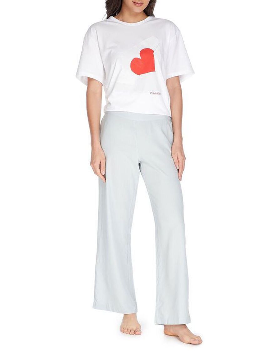 Camiseta De Algodón Blanca De Pijama para Mujer