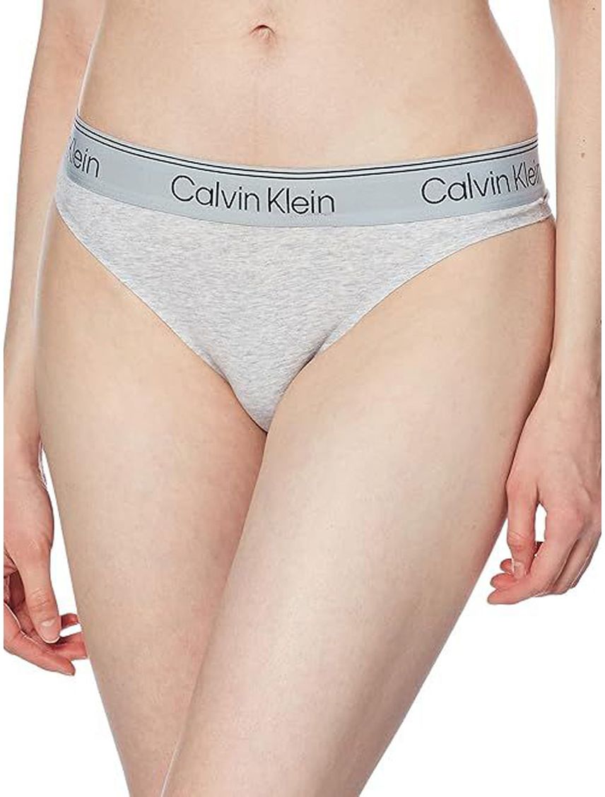Tanga Gris Con Cintura Elástica Gruesa Con Logo