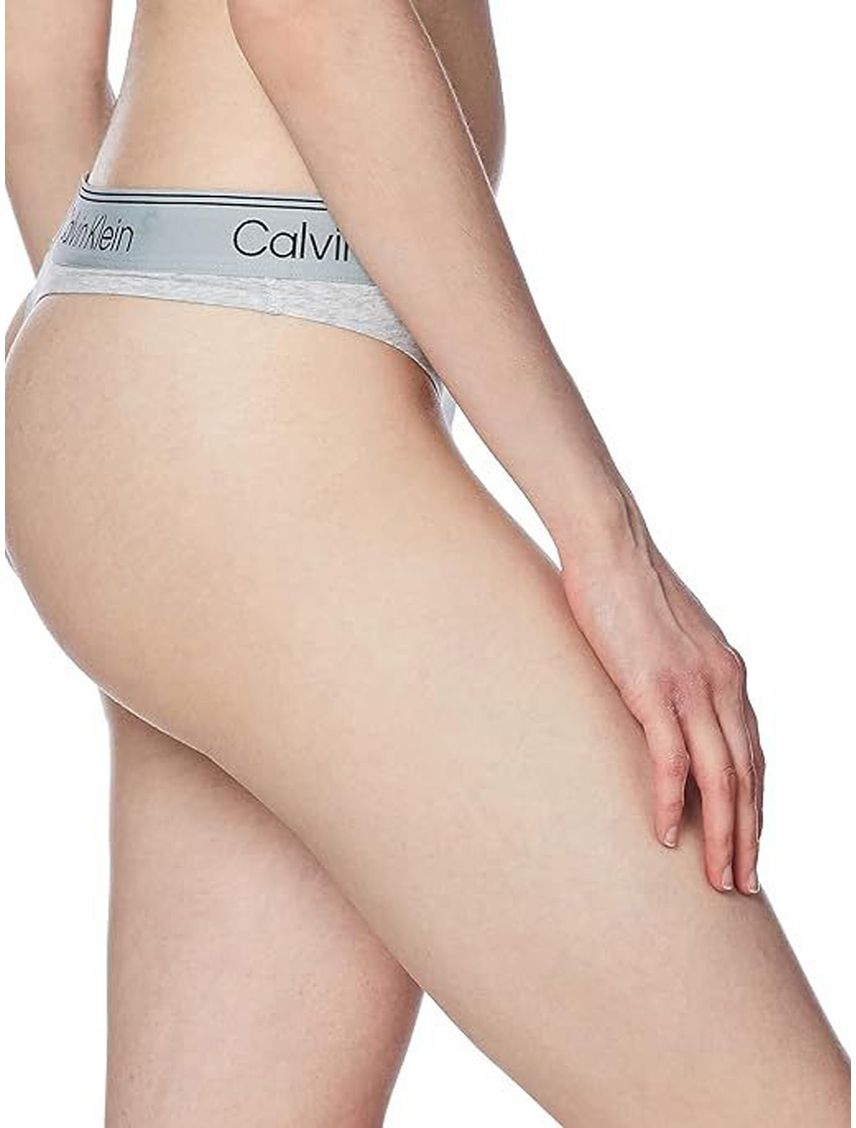 Tanga Gris Con Cintura Elástica Gruesa Con Logo