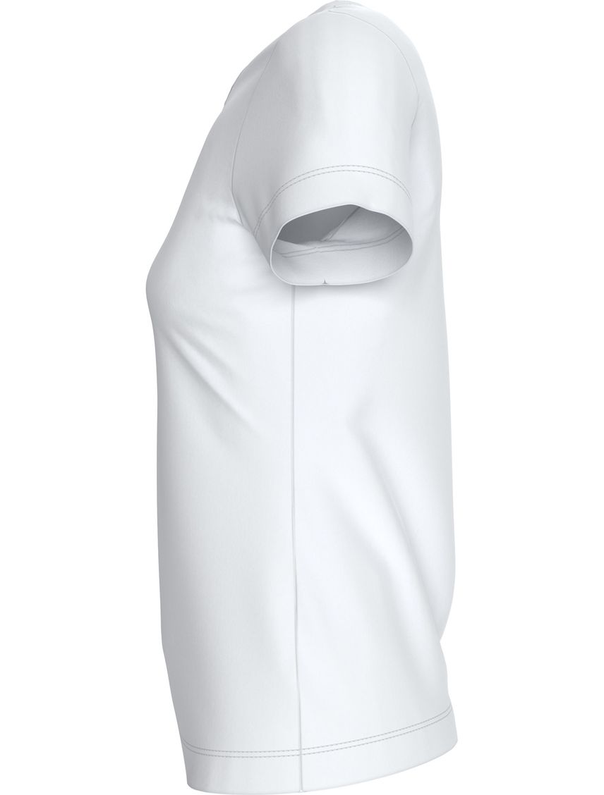 Camiseta blanca slim con monograma desvanecido