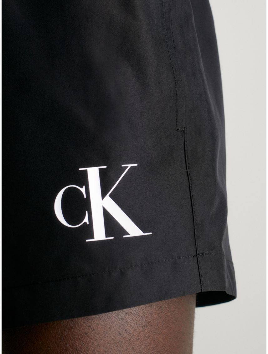 Bermuda De Baño Negra Corto Con Cinturilla Doble - Ck96