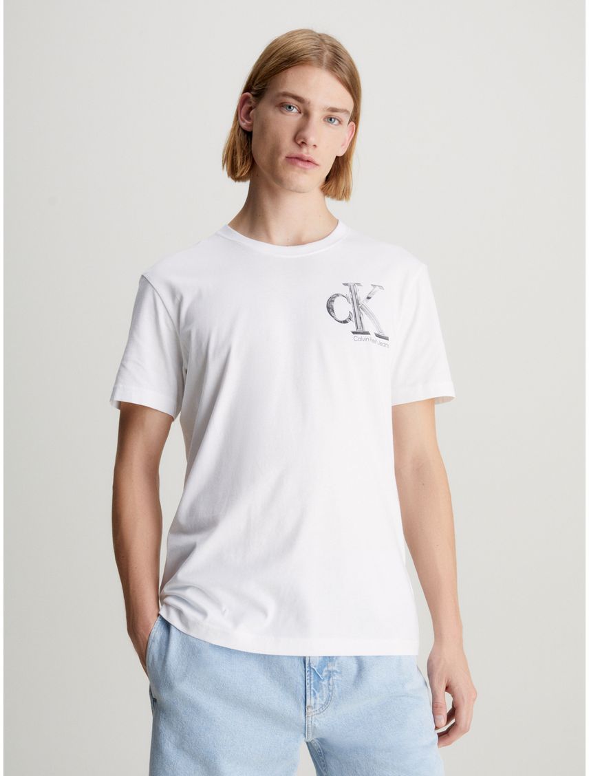 Camiseta blanca con monograma meta