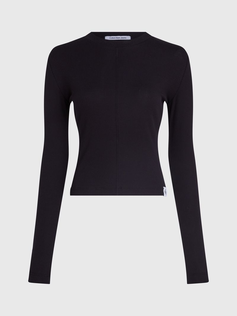 camiseta-negra-de-manga-larga-slim-de-canale