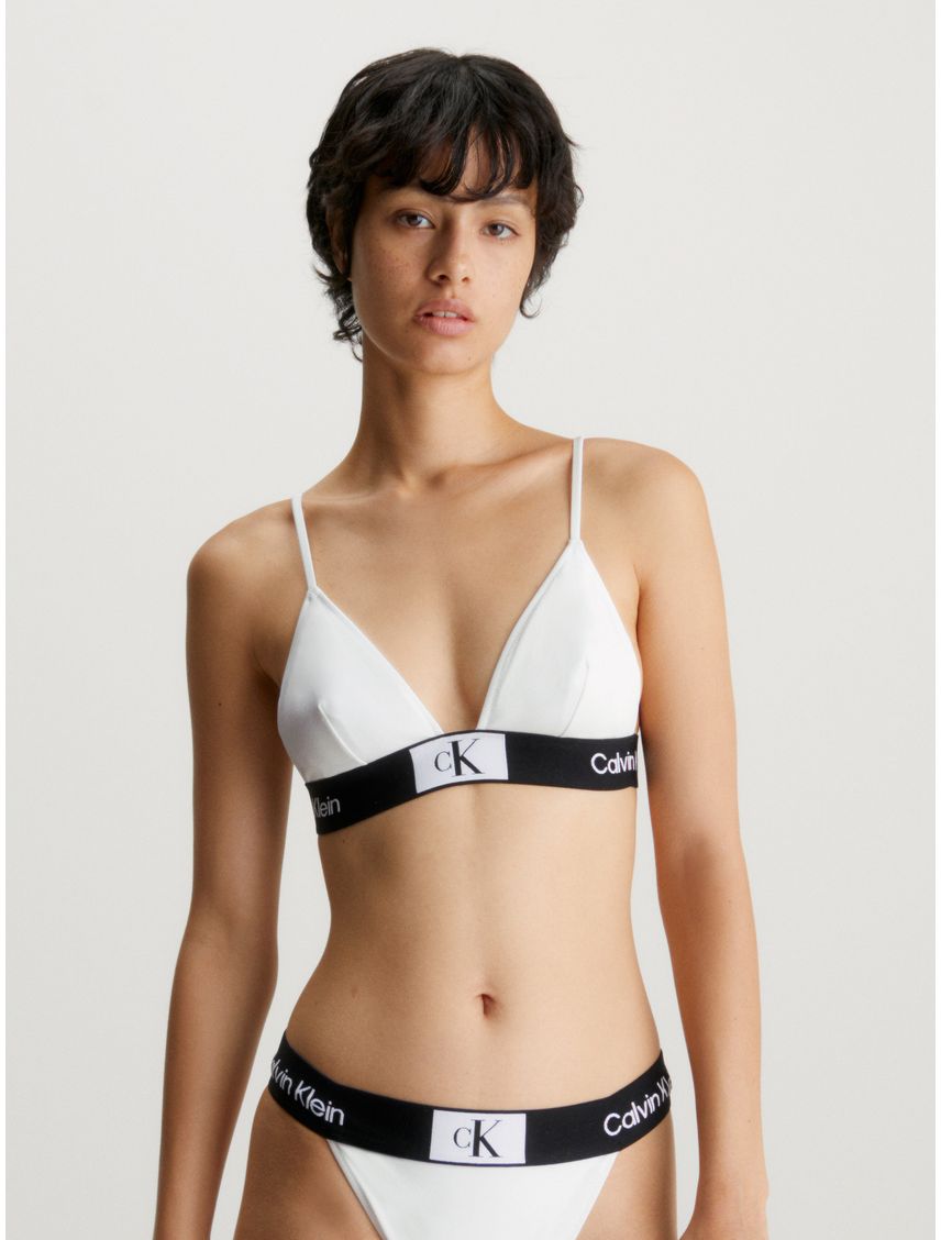 Parte blanco de arriba de bikini de triángulo - CK96