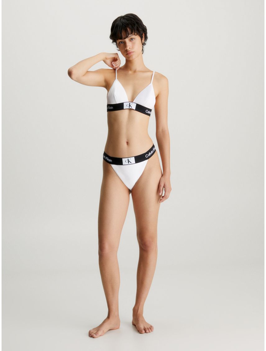 Parte blanco de arriba de bikini de triángulo - CK96