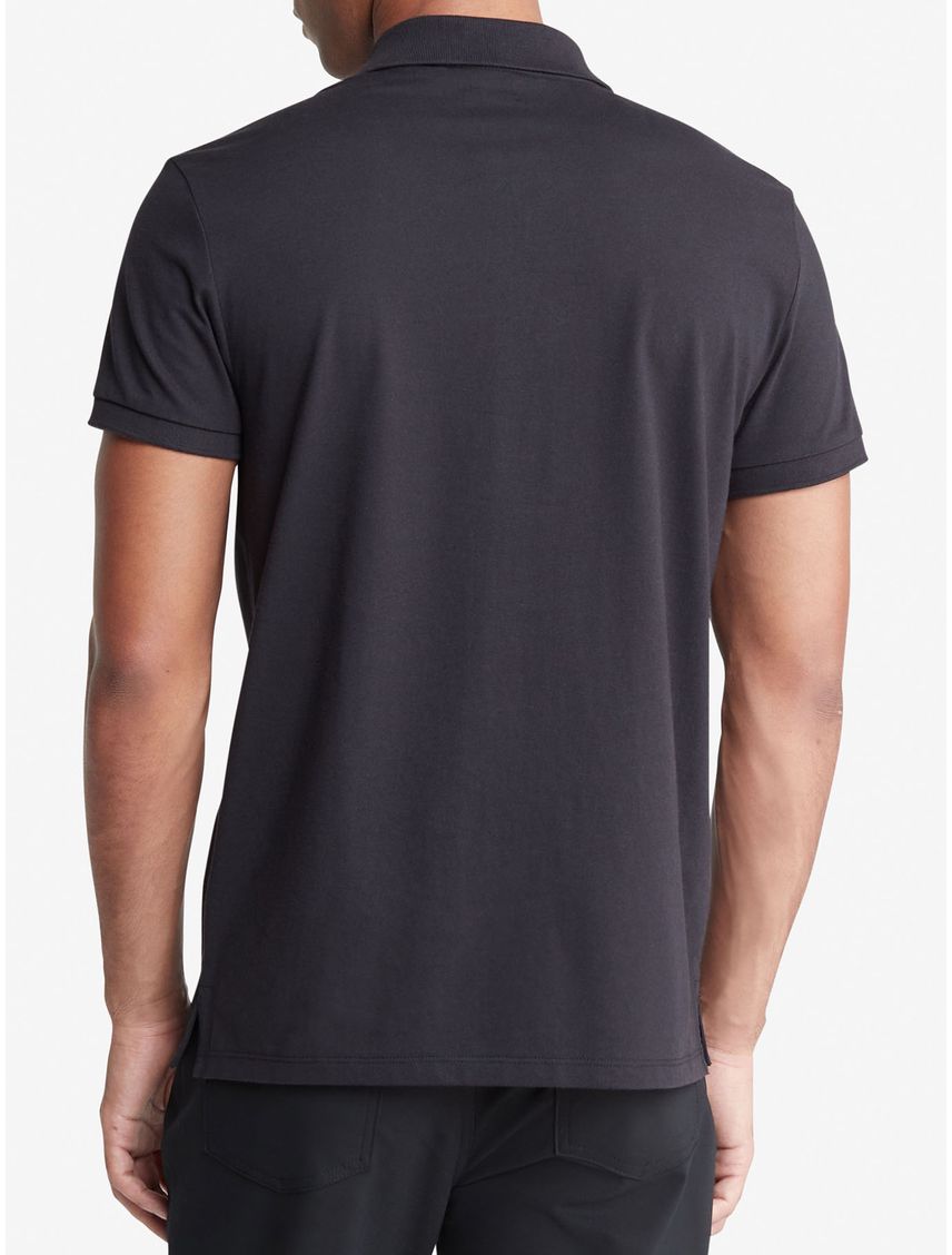 Polo Negra Slim Solid Para Hombre